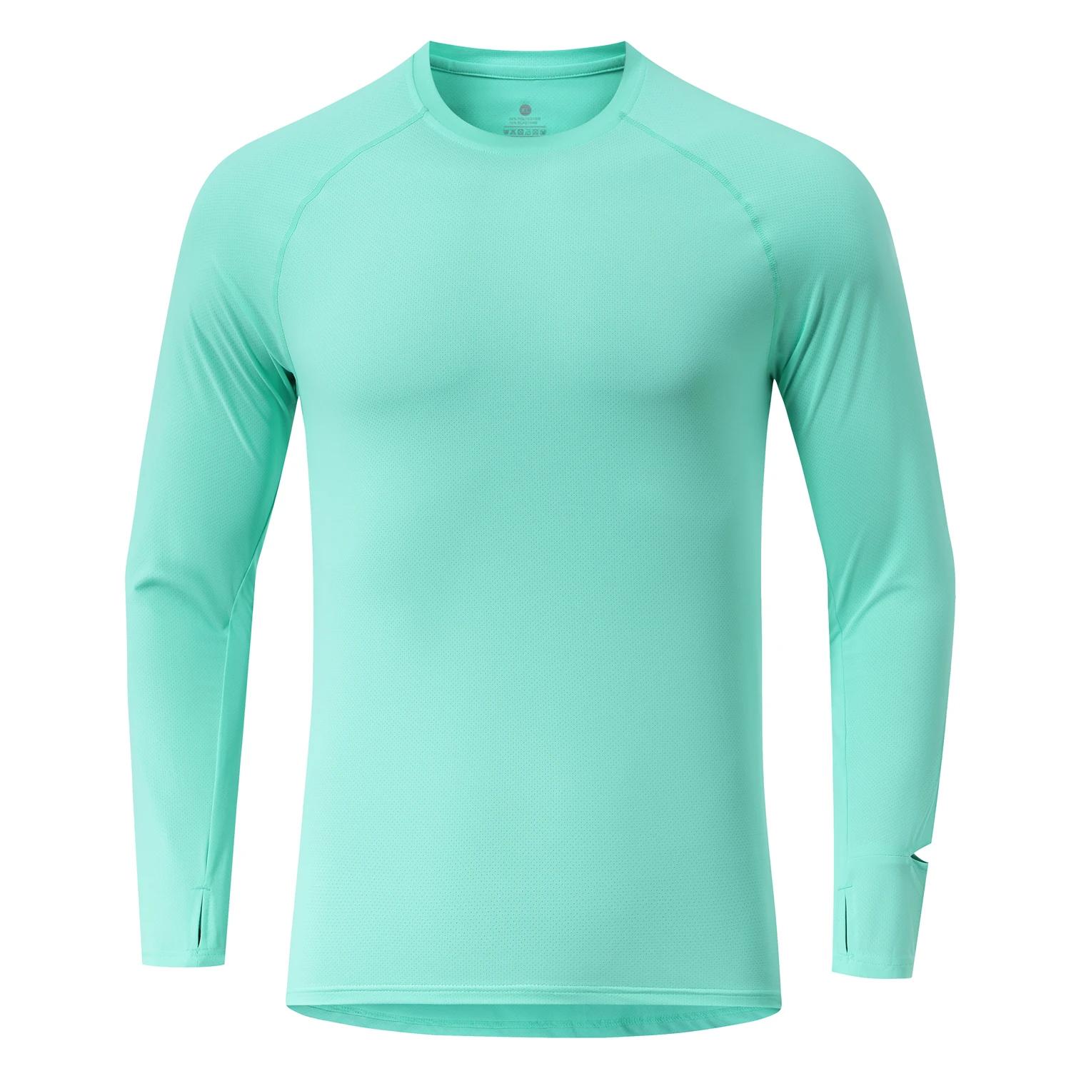 T-Shirt de course à manches longues pour hommes, haut d'entraînement Anti-UV, chemise d'entraînement