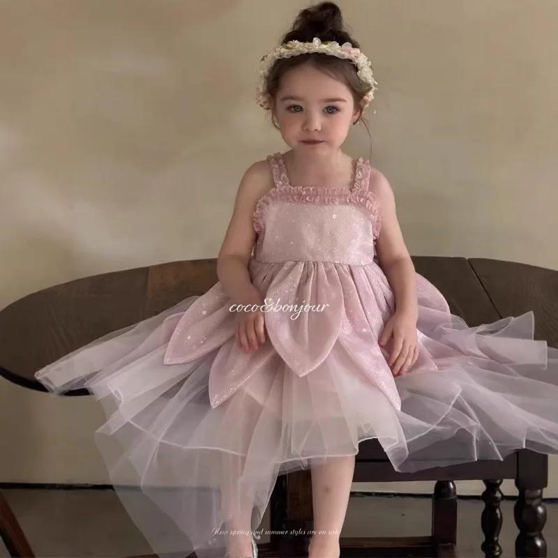 Jupe débardeur d'été pour filles, jupe à bretelles pour enfants, robe de princesse pour enfants, nou