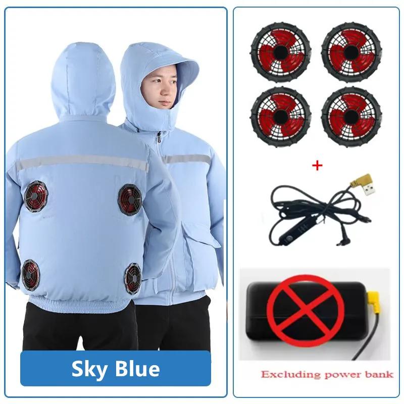 Nouveau décontracté ample refroidissement ventilateur électrique climatisation costume hommes chanti