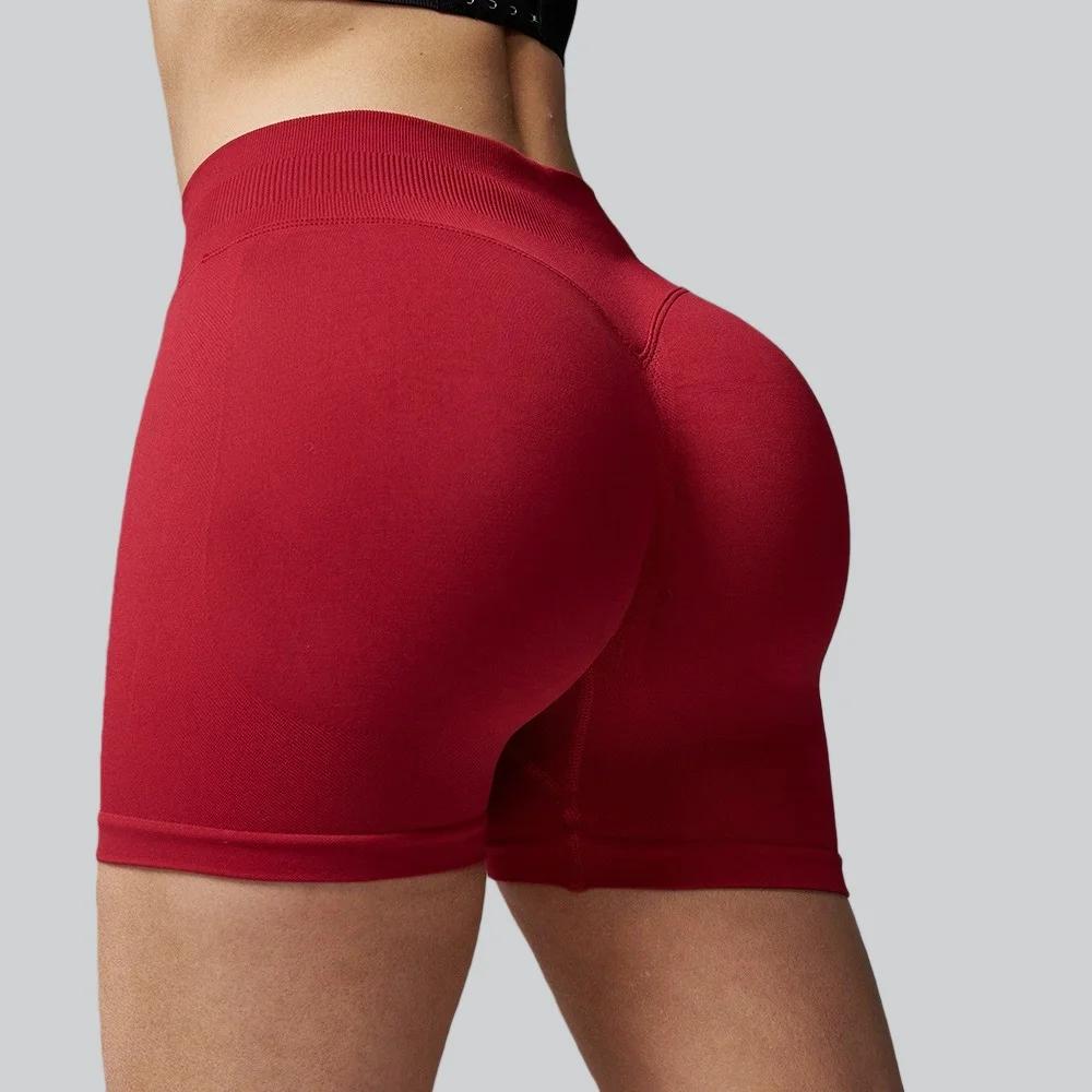 Shorts de yoga taille haute sans couture pour femmes, shorts de sport push-up pour le fitness, sécha