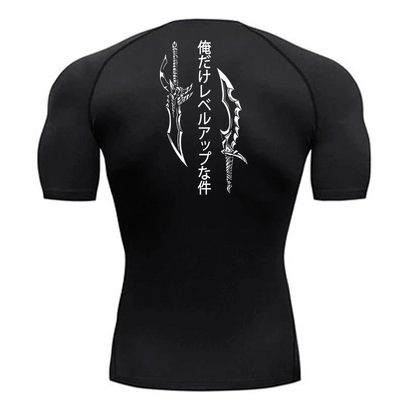 Chemises de Compression imprimées poignard pour hommes, t-shirt athlétique à séchage rapide, hauts a