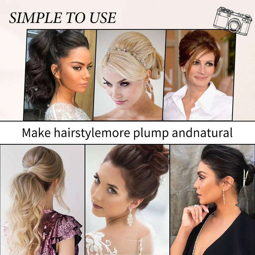 Clip cheveux synthétiques Invisible faux cheveux Base bosse moelleux coussin de cheveux style insére