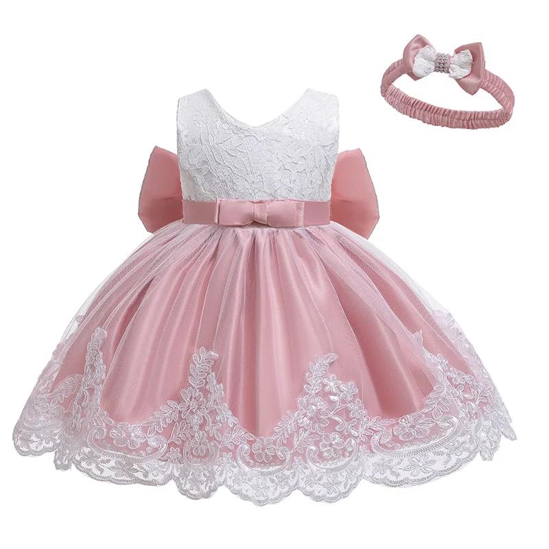 LZH bébé fille robe nouveau-né vêtements princesse robe + chapeaux pour enfant en bas âge anniversai