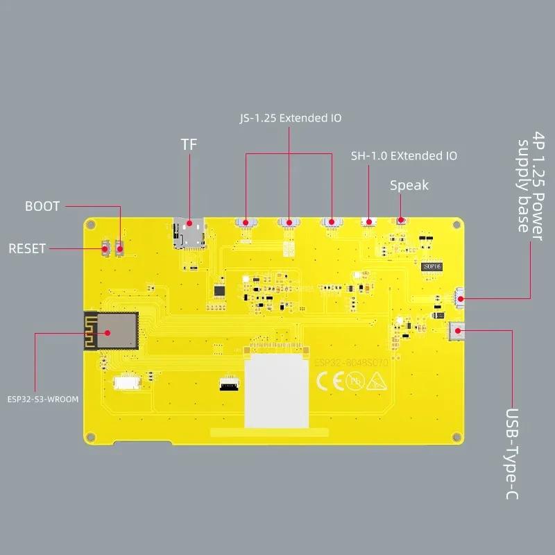 7 pouces ESP32-S3 HMI 8M PSRAM 16M Flash Arduino LVGL WIFI et Bluetooth 800*480 écran d'affichage in