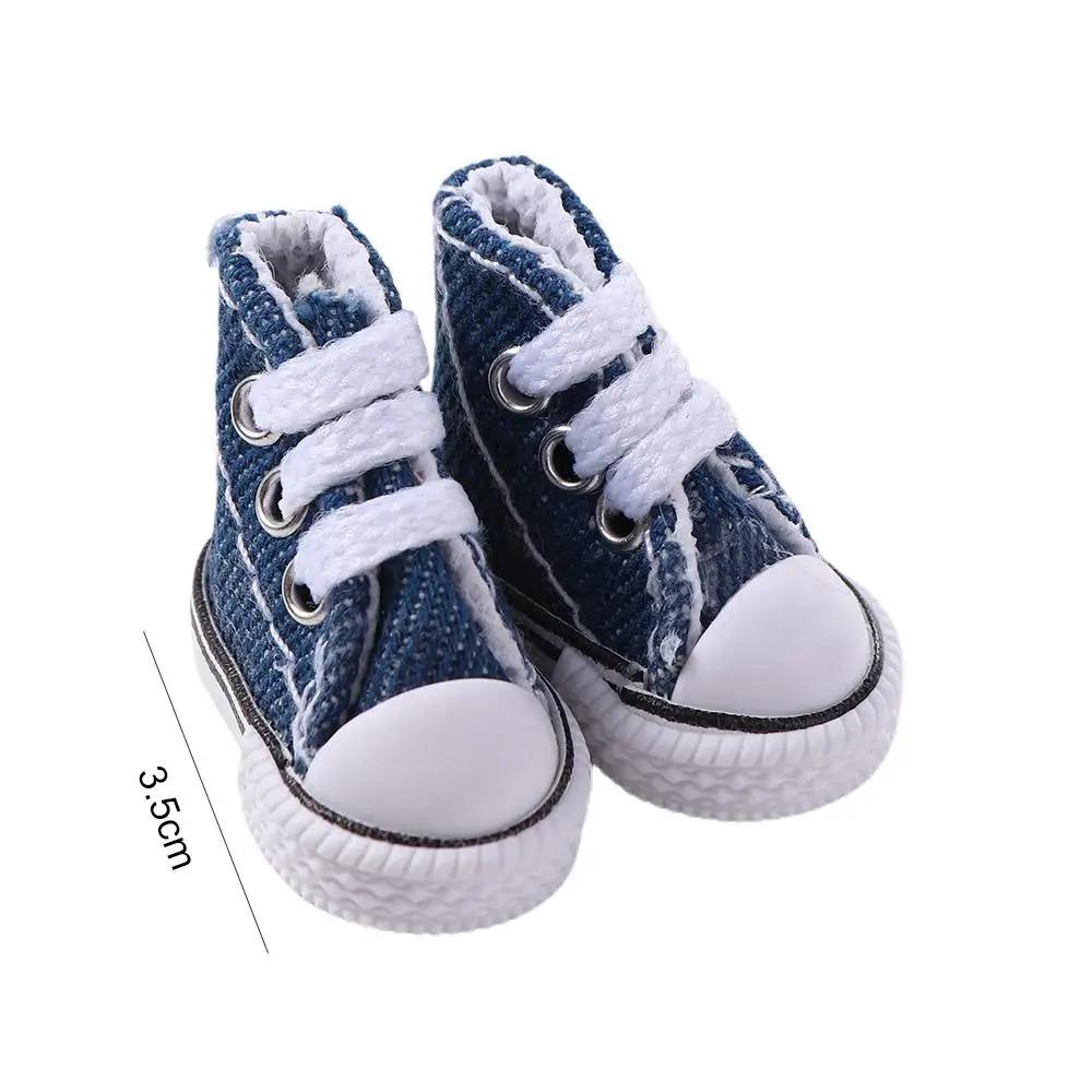 Chaussures de poupée 3.5CM, Mini chaussures de poupée mignonnes, chaussures en toile Denim pour poup