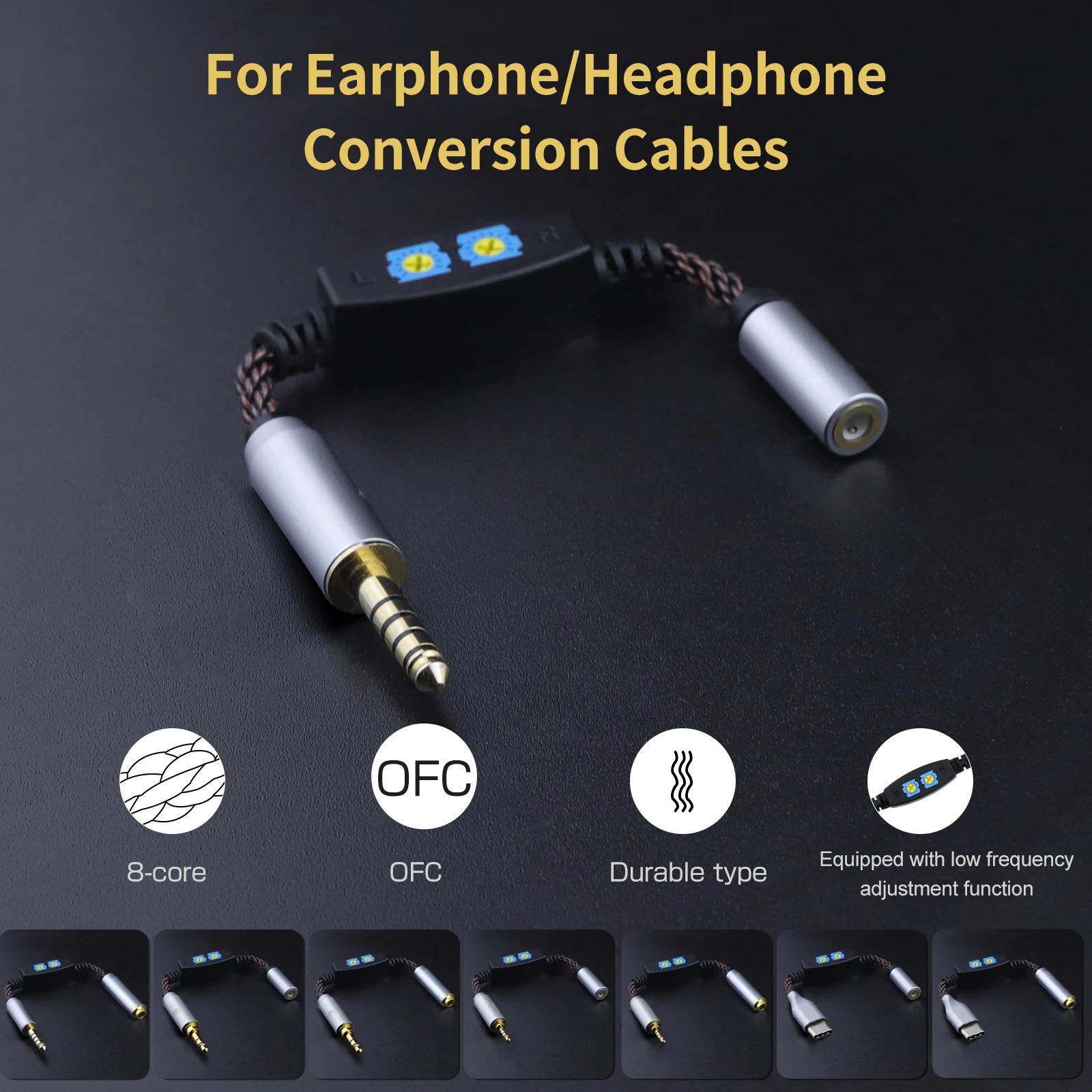 OKCSC câble Audio à résistance réglable 2.5 à 3.5/4.4 femelle à 3.5/4.4 type-c à 3.5/4.4 ligne d'ada