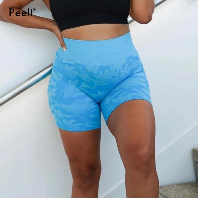 Short camouflage sans couture pour femmes, vêtements taille haute, short de Yoga, Jogging, Fitness,