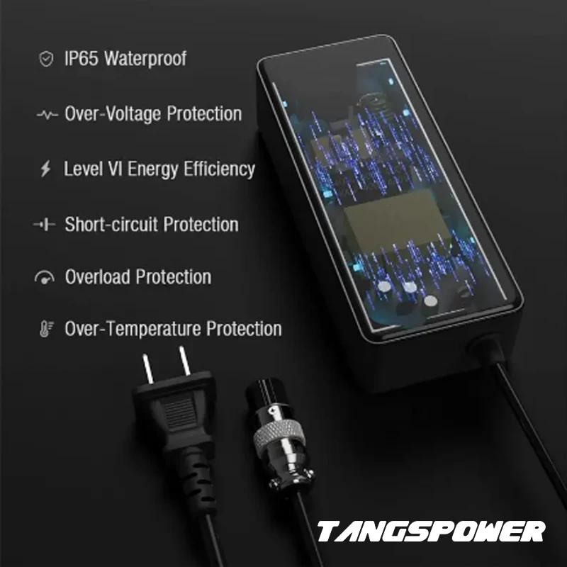 Chargeur de batterie au Lithium 67.2V 2A, 16S 60V, Li-ion, charge rapide intelligente, nouvelle expé