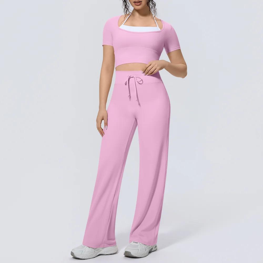 Ensemble de sport 2 pièces pour femme : Tenue de yoga, vêtements de fitness à séchage rapide, survêt