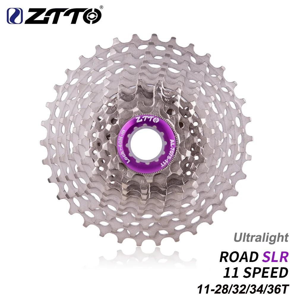 ZTTO Cassette de vélo de route ultralégère 11 vitesses SLR2 Cassette 11S 11-28T 11-36T roue libre 11