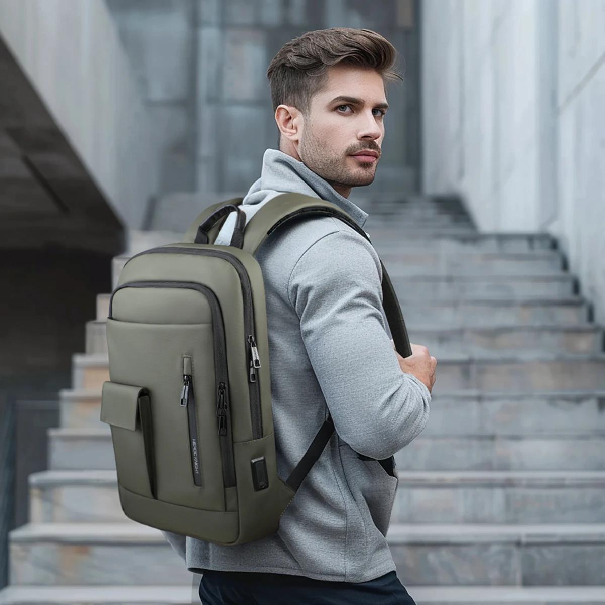 Heroic Knight – sac à dos d'affaires fin pour hommes, étanche, pour ordinateur portable 15.6 pouces,