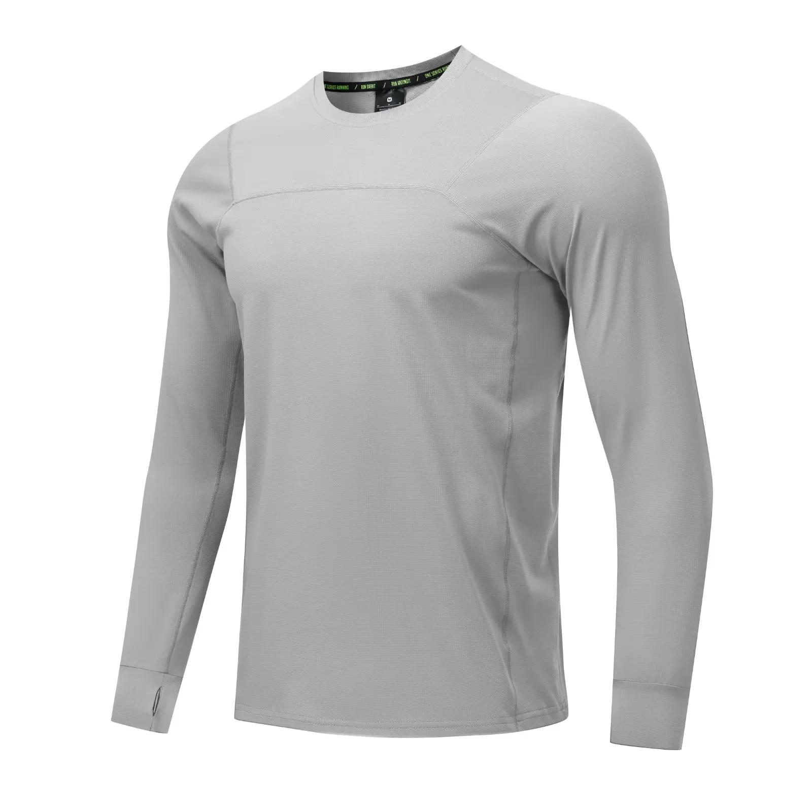 T-shirt de course à manches longues pour homme, automne-hiver, séchage rapide, coupe ample, pour spo