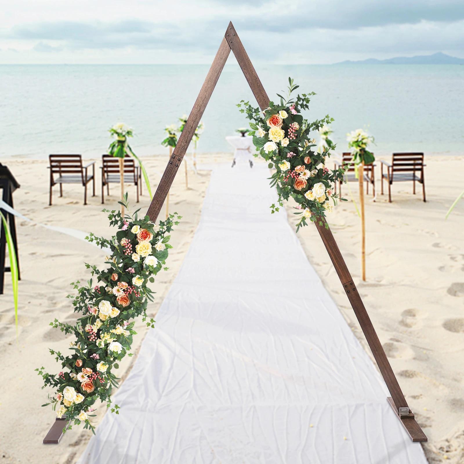 Arche de Mariage en Bois de 8,2 Pieds, Magnifique Support d'Arrière-Plan pour Cérémonie, Jardin