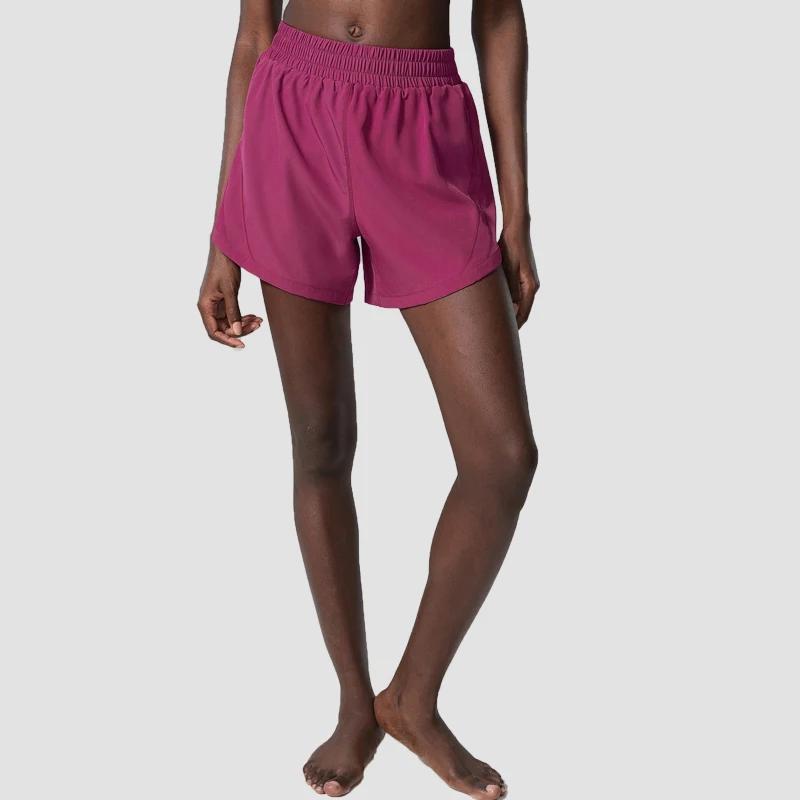 Short de course 2 en 1 pour femme, tissu tissé, poche, gym, yoga, respirant, séchage rapide, entraîn