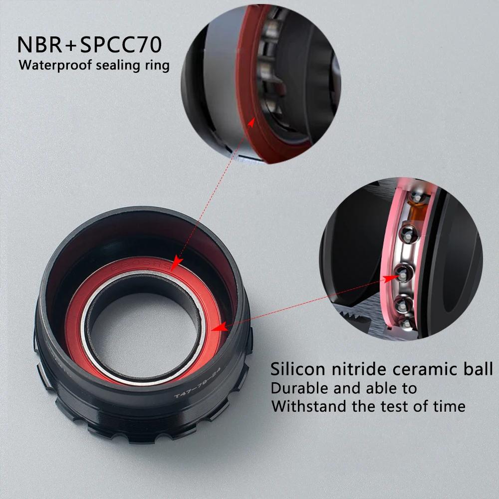Support de pédalier de vélo, roulement en céramique BB T47, filetage 68mm 73mm 86,5mm Bsa 68mm 73mm