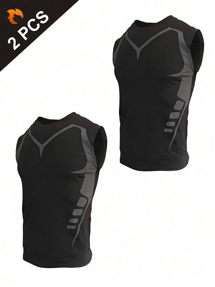 Maillot de sport élastique à compression pour homme, sous-vêtement respirant, séchage rapide, absorb