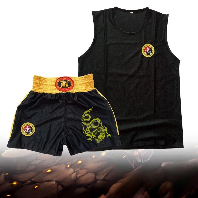 Costume de combat Sanda d'été à manches courtes, Short de boxe Muay Thai, vêtements d'entraînement p
