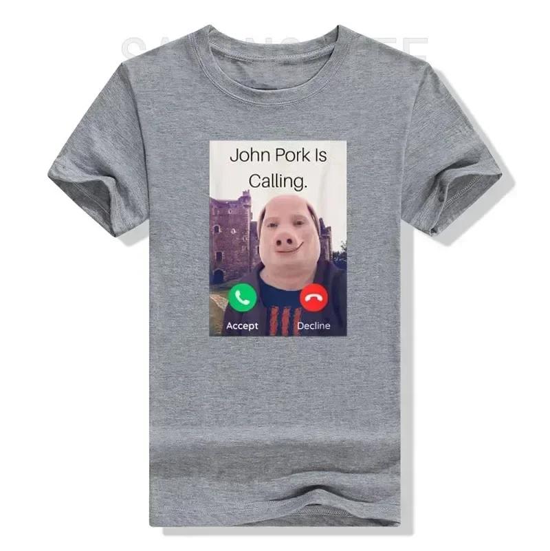 John Pork appelle réponse appel téléphone femmes T-Shirt Humor drôle cochon amant graphique T-Shirt