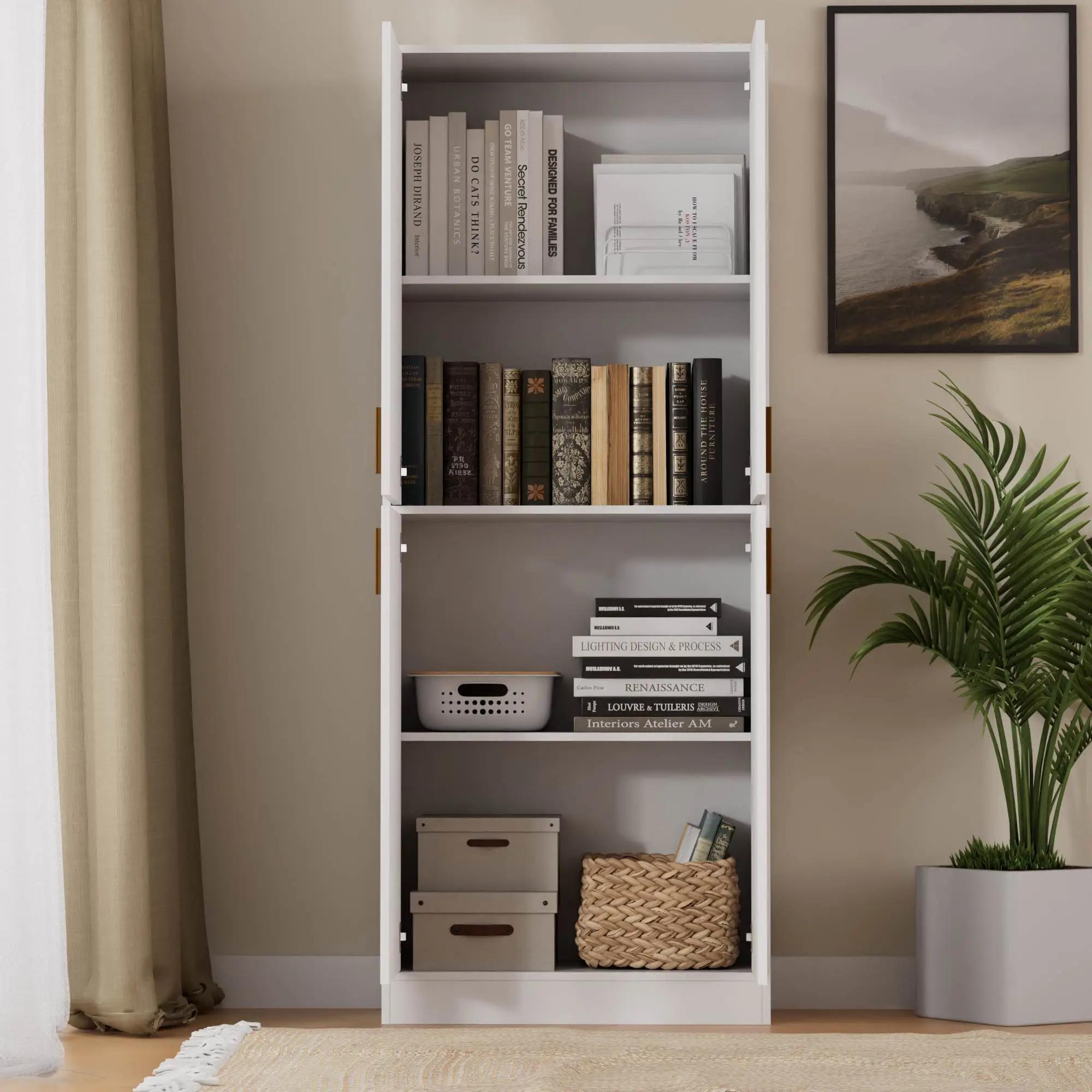 Garde-manger de cuisine de 71 po de haut, armoire autoportante avec étagères et portes réglables pou