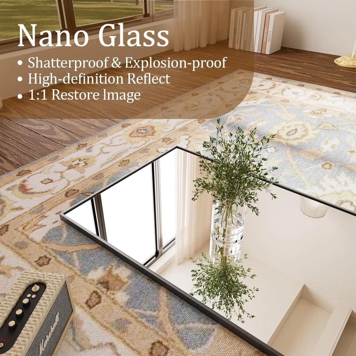 Miroir pleine longueur avec support, miroir pleine longueur de 71 po x 26 po, miroir complet avec ca