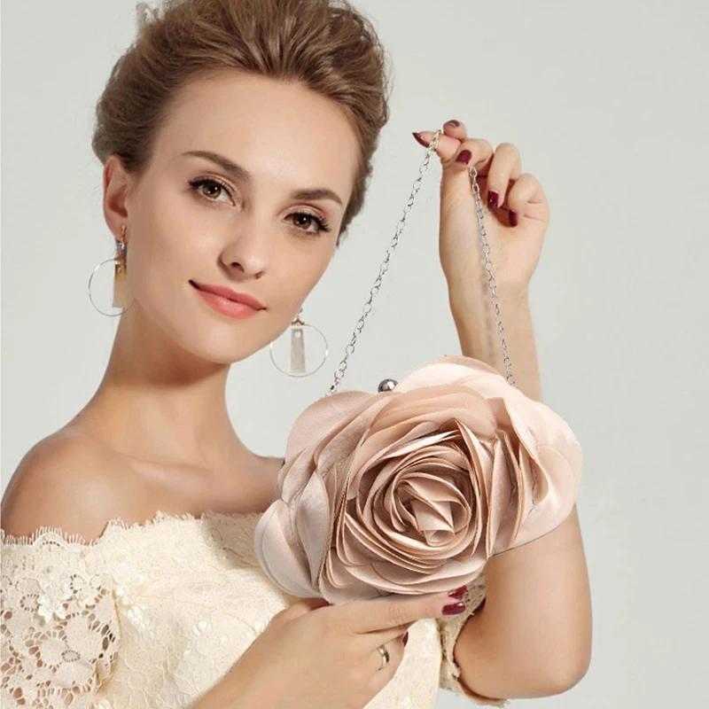Sac de soirée floral portable pour femme, petit sac à main pour mariée, robe complète, sac à main de