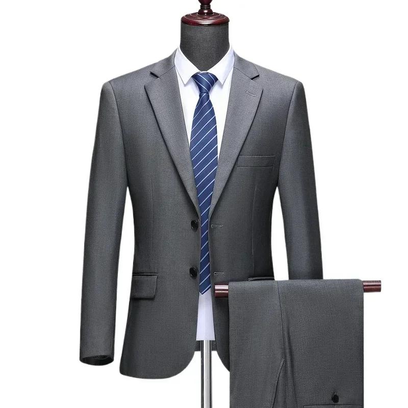 S-8XL trempée (Blazer + fj) Chemise décontractée de gentleman pour le travail, coupe couvertes, mari