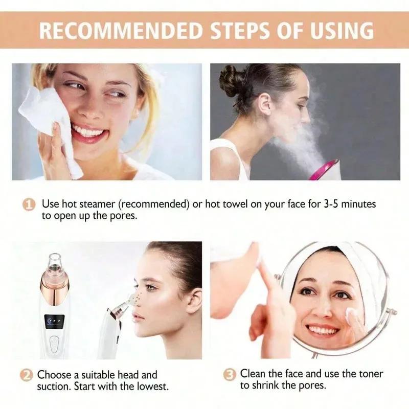 Nettoyeur électrique pour le soin de la peau du visage, élimination des pores, aspirateur pour l'éli