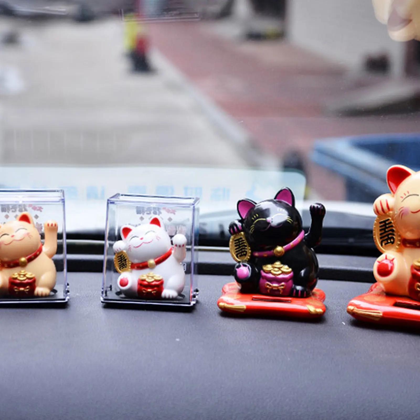 Maneki Neko – chat porte-bonheur à énergie solaire, chat porte-bonheur chinois, agitant la main, déc