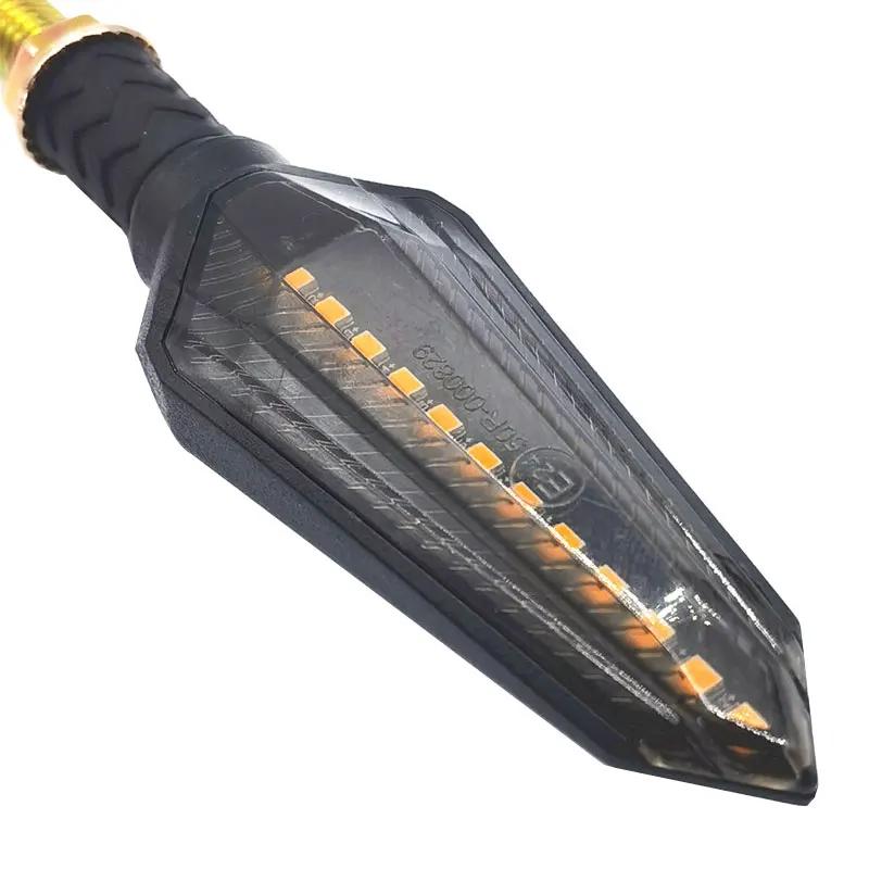 Clignotants de moto E24, clignotant coulant, 12led, indicateur de clignotant ambre, 12V, M10, marque