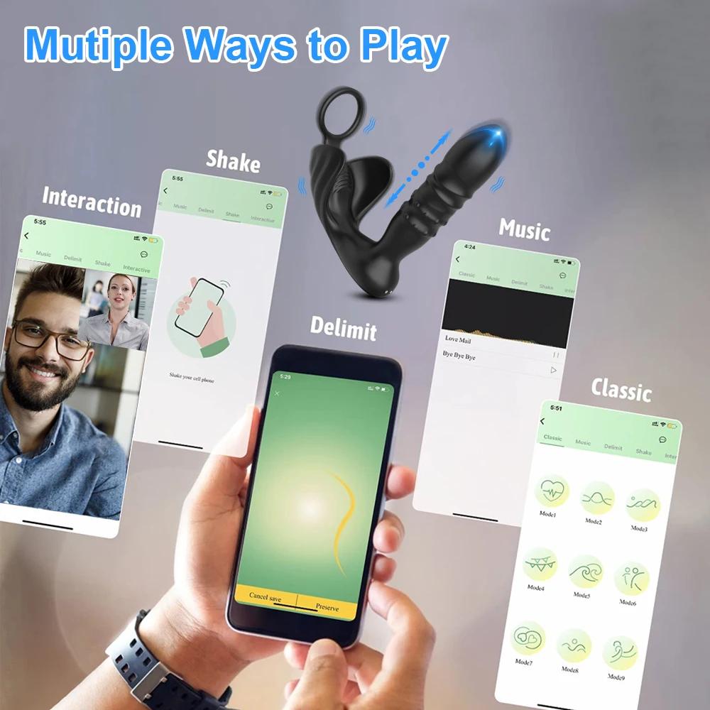 Vibromasseur Bluetooth pour hommes, masseur de prostate, vibromasseur anal gay, stimulateur de prost