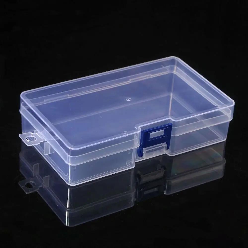 Boîte de rangement carrée en plastique transparent, conteneur pour bijoux, perles, outils de pêche,