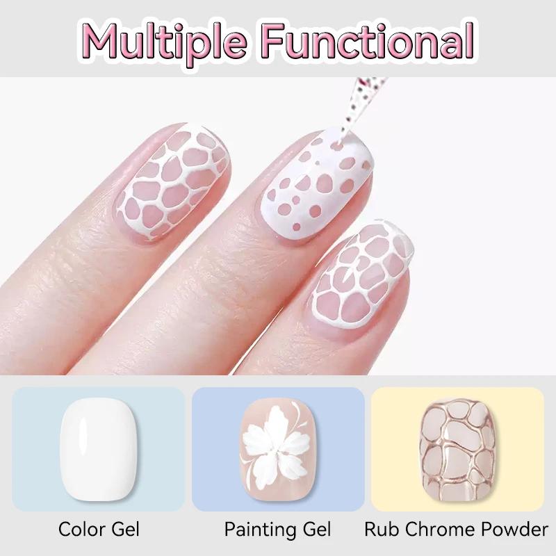 BORN PRETTY 5ml piquant ongles Gel dentelle trou noir blanc Poke bulle océan vague motif creux peint