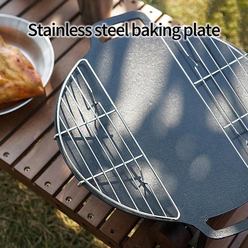 Filet de Barbecue en plein air, support à vapeur en acier inoxydable, poêle à frire pour Camping, Dr