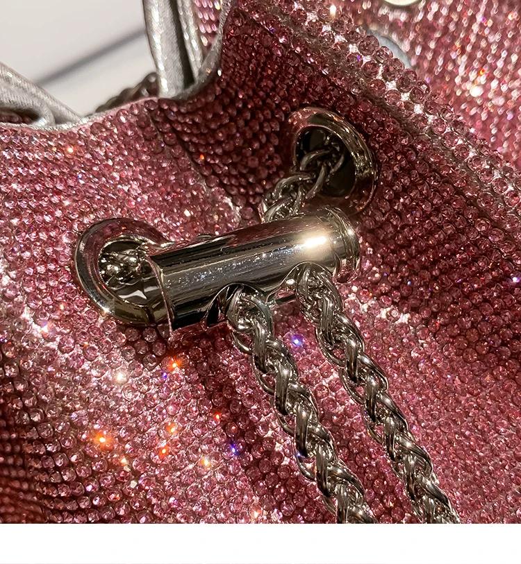 Sac seau de luxe en cristal brillant strass diamant sac de soirée sac à main pour femme pochette de