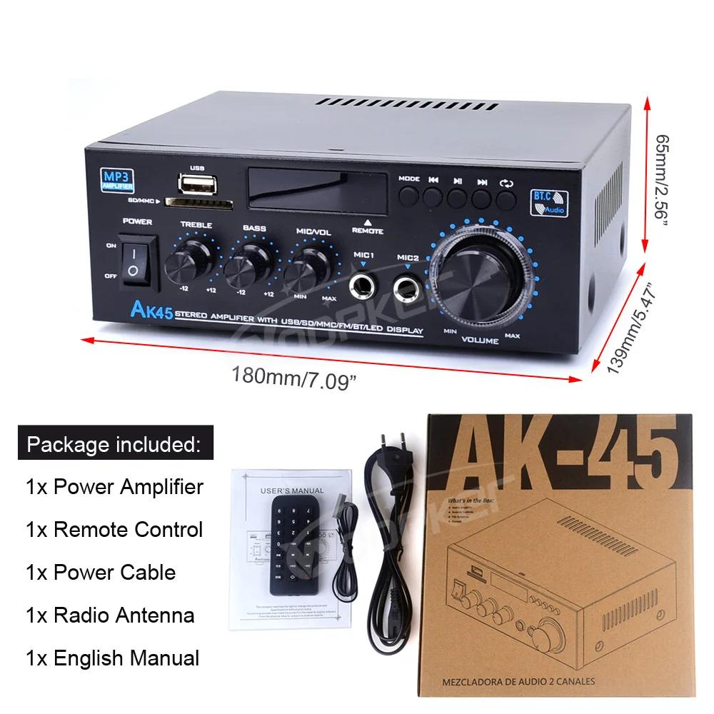 Woopker AK45 amplificateur numérique HiFi puissance maximale 90Wx2 canaux 2.0 Bluetooth Surround son
