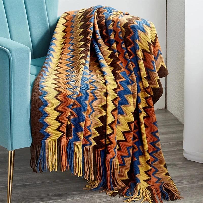 Boho lit Plaid couverture géométrie aztèque Baja couvertures ethnique canapé couverture housse décor