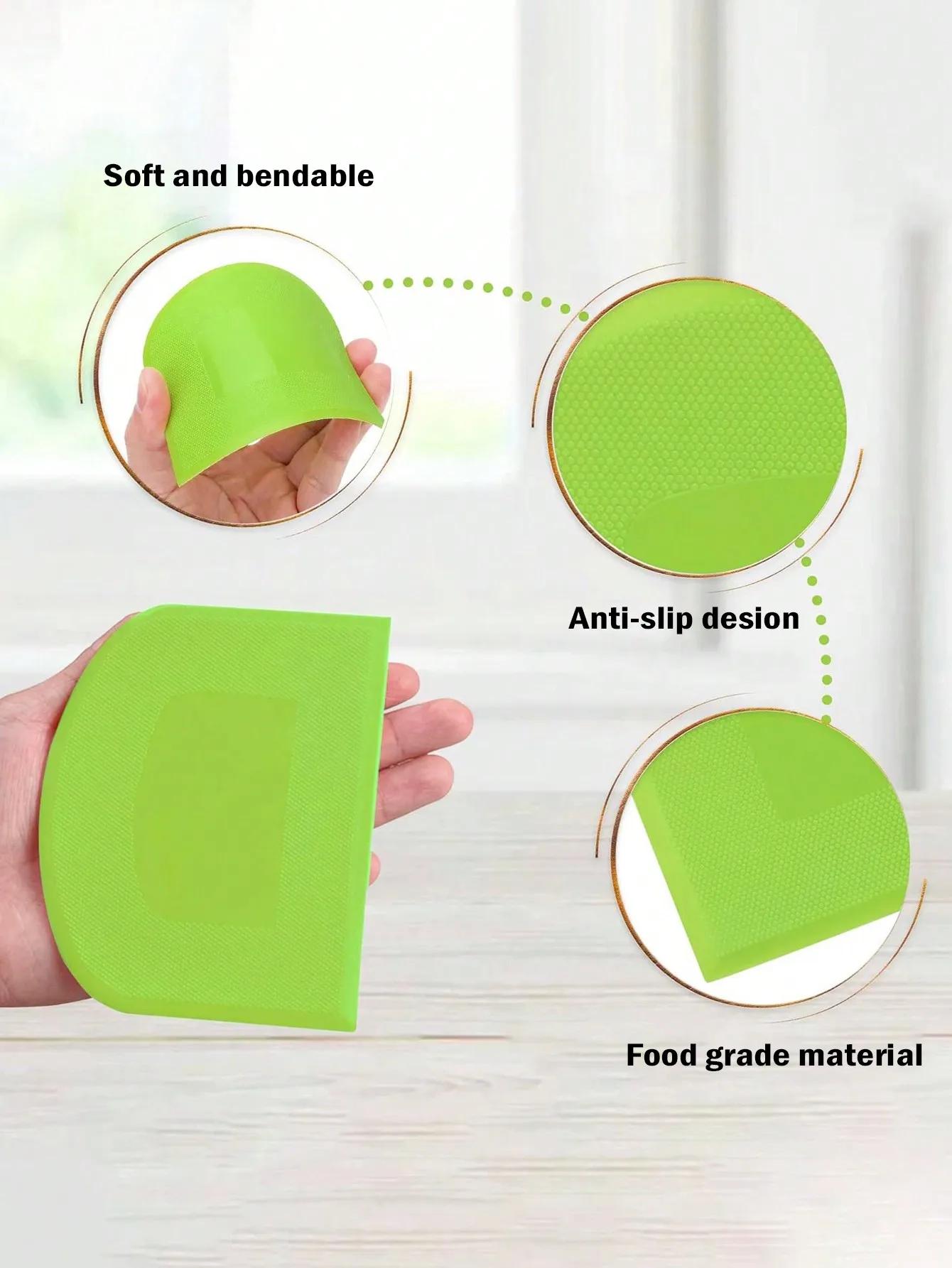 Leeseph 2 pièces bol grattoir à pâte coupe-pâte en plastique sûr aux aliments banc Flexible grattoir