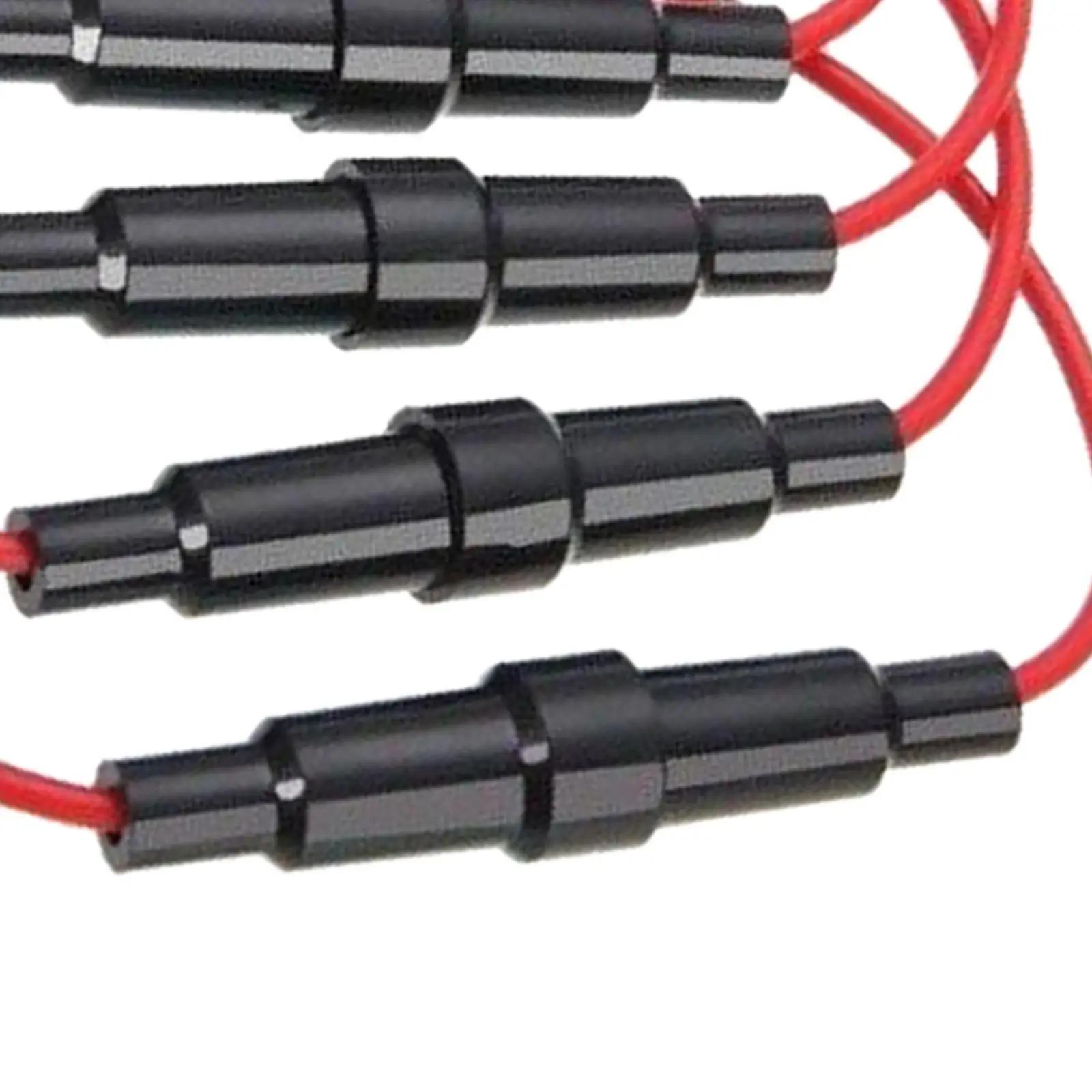 5 pièces porte-fusible 5x20mm étanche Durable 10A noir, 7 pouces de Long 18 calibre AWG fil pour voi