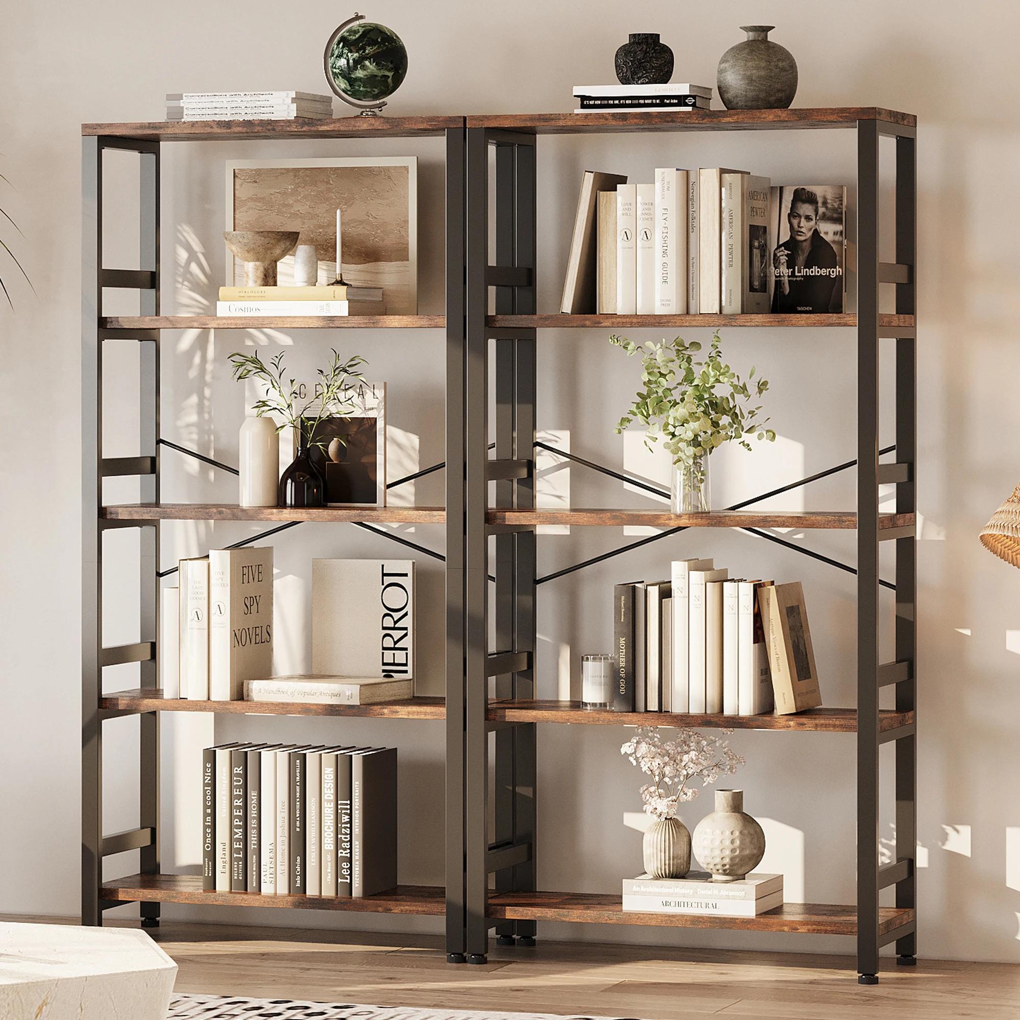 IRONCK Étagères et bibliothèques, étagère de 31,5 pouces de large, bibliothèque à 5 niveaux de style