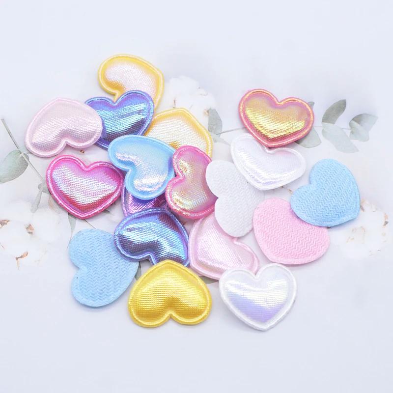 100 pièces 22*18mm coeur coloré Applique pour chapeau fait à la main artisanat vêtements patchs de c
