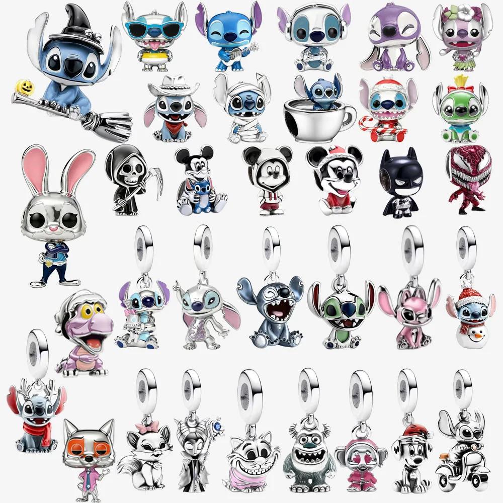 Breloques pendantes Stitch & Angel en argent sterling 925, Sulley Mickey & Minnie Zootopia, compatib