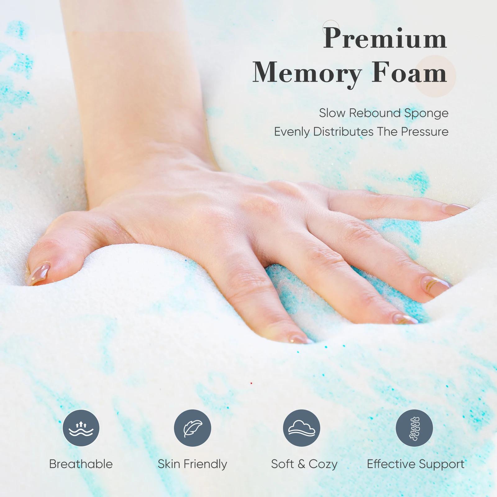 JHK 2-3 pouces Gel mousse à mémoire de forme surmatelas pleine taille matelas de refroidissement dou
