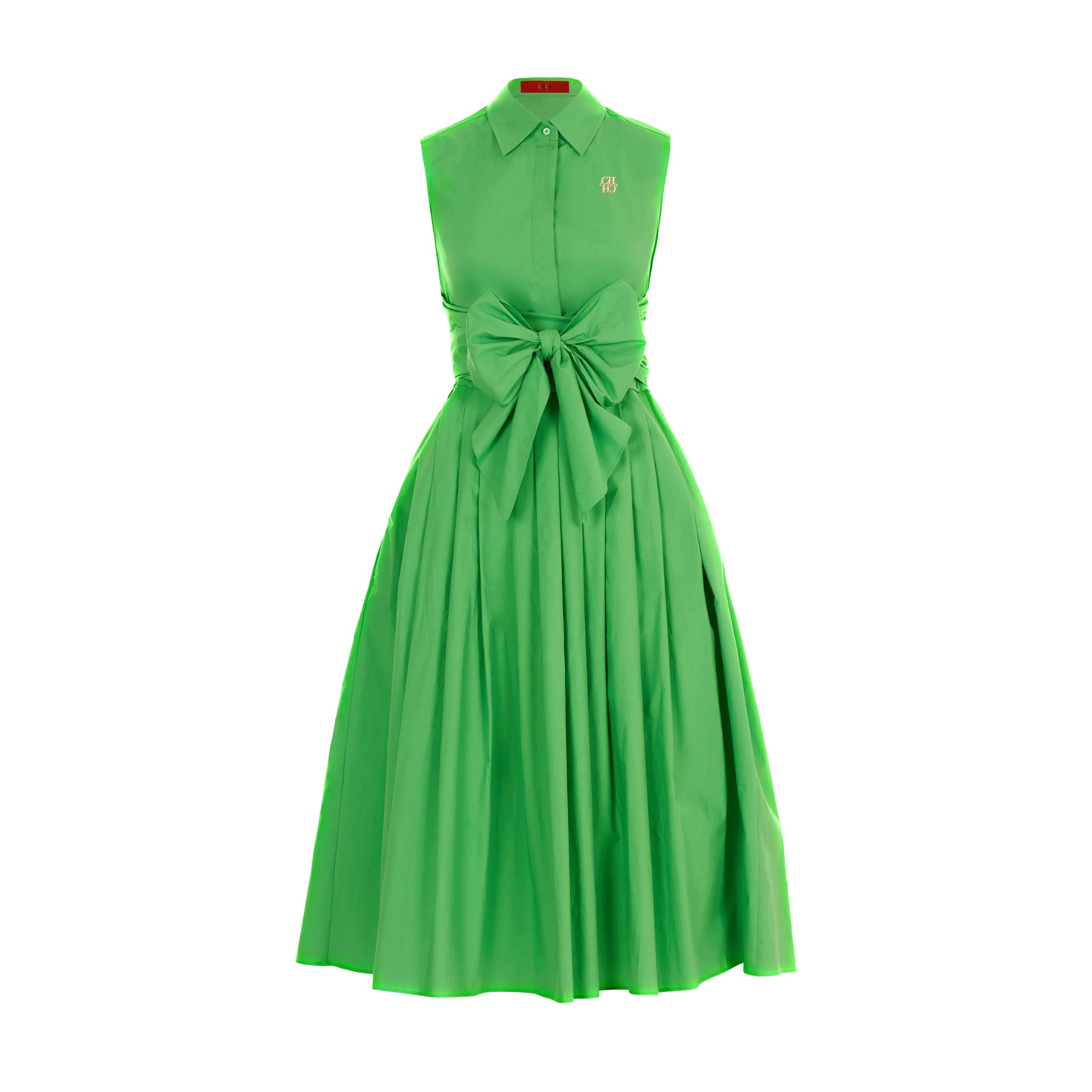 CHCH robe femme été plage fête sans manches simple boutonnage à lacets conception robe longue femme