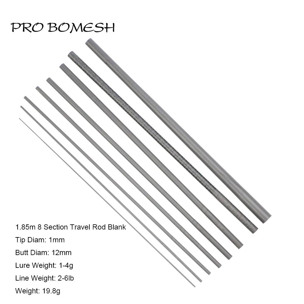 Pro Bomesh Toray – canne à truite de voyage en Fiber de carbone, 1.85m UL, 8 sections, solide, envel