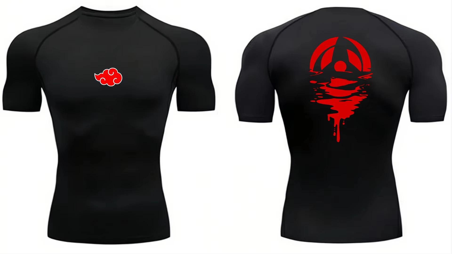 Anime hommes Compression chemise Fitness Sport course serré gymnase t-shirts athlétique entraînement