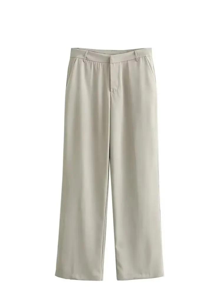 Ensemble 2 pièces pour femme : Gilet sans manches boutonné et pantalon large – Tenue décontractée po