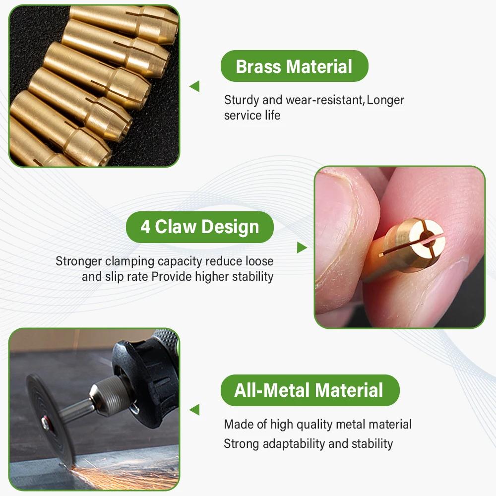Jeu de pinces de mandrin de forage 28 pièces pour Dremel, 1/32 "à 1/8" remplacement 4486 foret sans