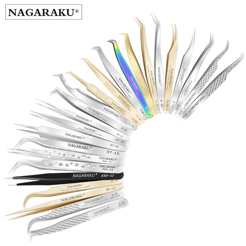 NAGARAKU pince à épiler pour Extension de cils maquillage pince précise 3D pour cils en acier inoxyd