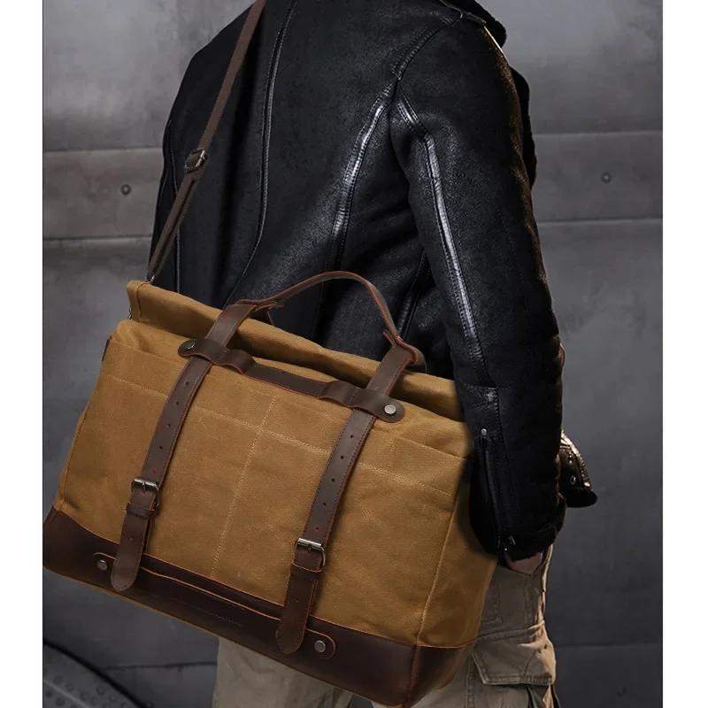 Sac de voyage étanche portable pour homme, sac à bagages extérieur, toile d'avertissement d'huile, s