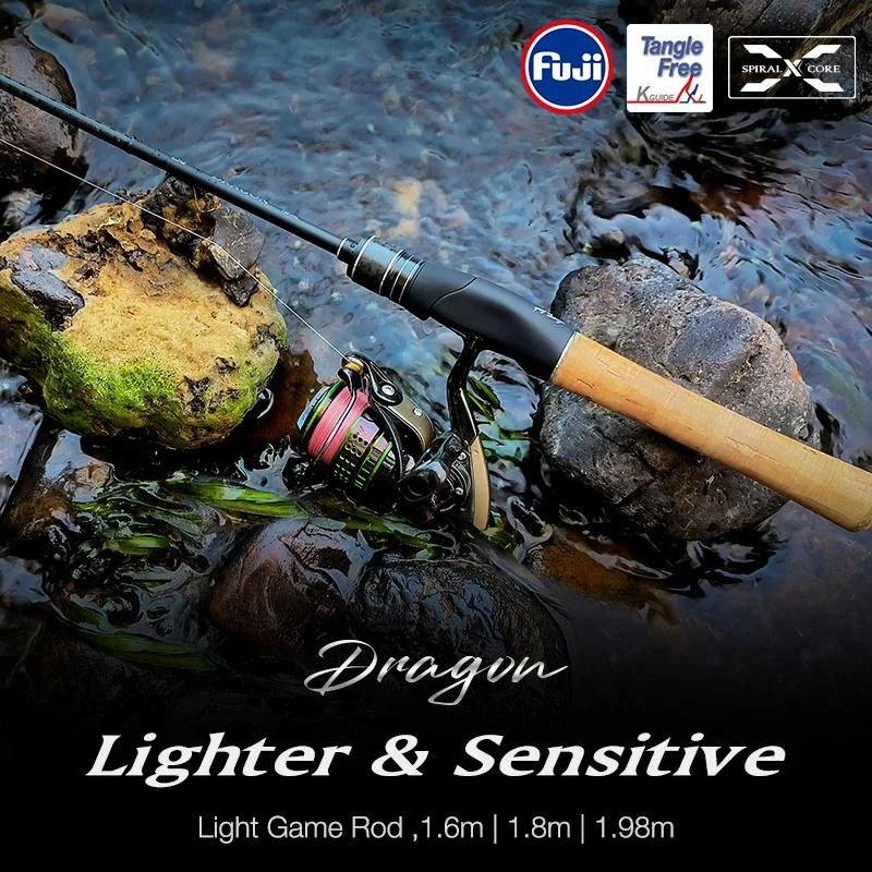 TSURINOYA jeu léger canne à pêche rotative DRAGON 1.6m 1.8m UL puissance Action rapide FUJI Guide je